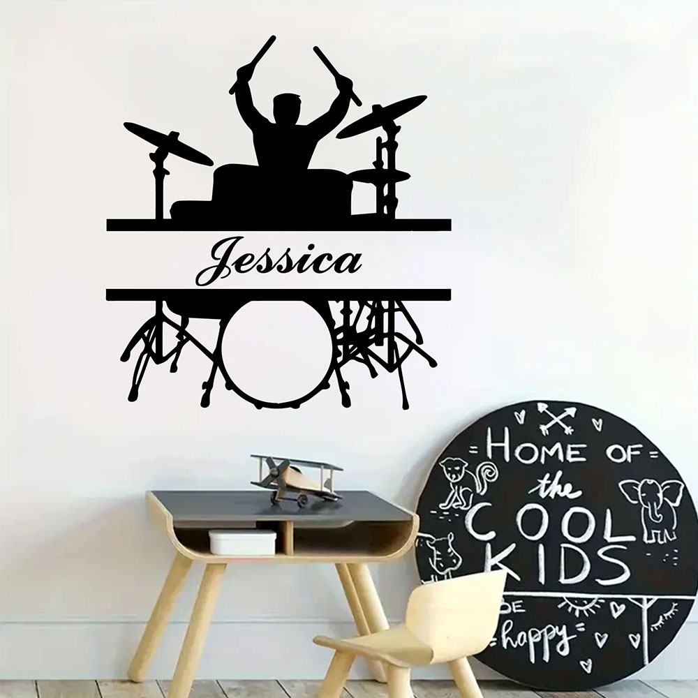 Home Decor Wall Stickers - 1PC Cartoon Musical instrument Personalized Name