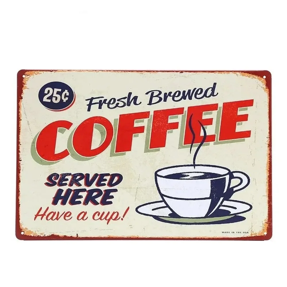 Home Decor Nz - Plaque Metal Signs Drink Coffee Wall