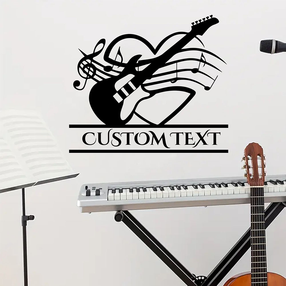 Home Decor Wall Stickers - 1PC Diy Guitar Custom Text Home