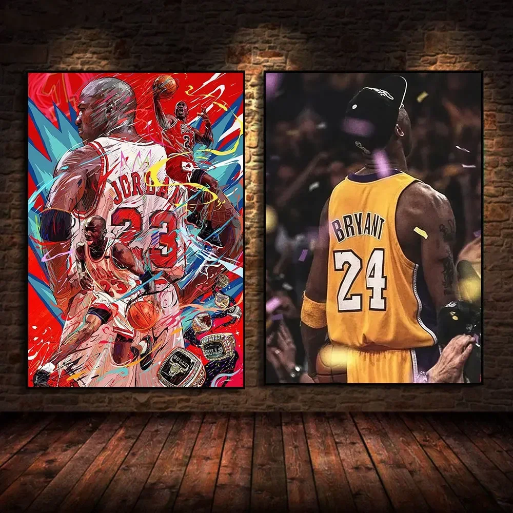 Home Decor Nz - Basketball Legends Canvas Art Kobe LeBron