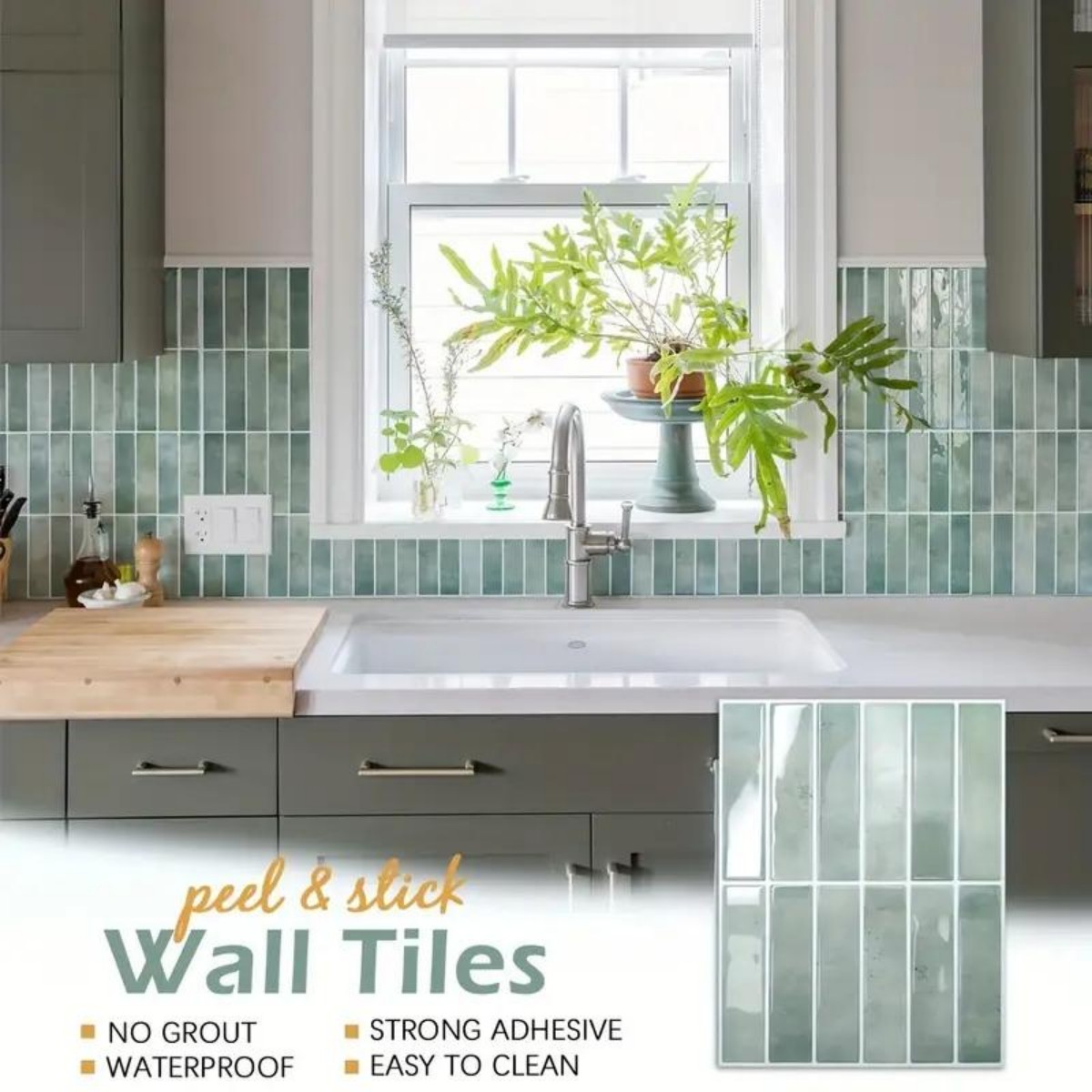 Home Decor Wall Molding - 22.9x29cm Self-adhesive Color Tile Stickers 5-20Pcs