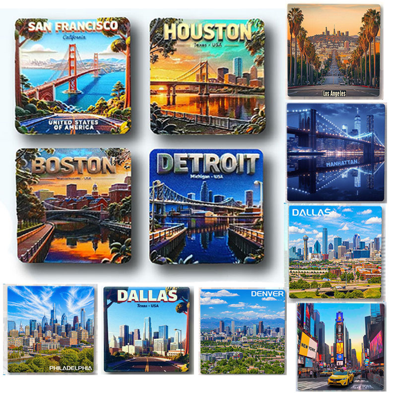 Home Decor Dallas - USA Fridge Magnets Dallas Boston Houston