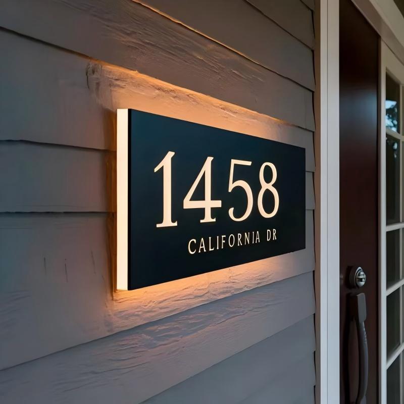 Home Decor Nearby - Custom Carved LED Acrylic Door Sign