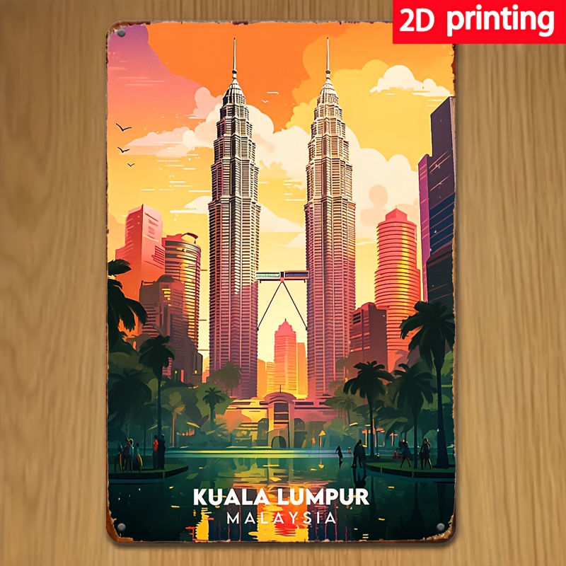 Home Decor Kuala Lumpur - Kuala Lumpur Malaysia Vintage Metal Sign