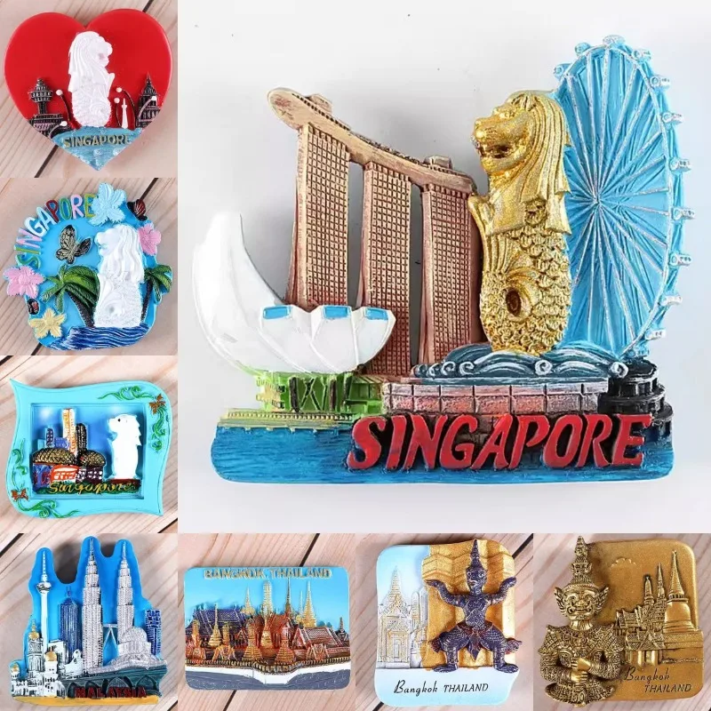 Home Decor Kuala Lumpur - Singapore Travelling Souvenirs Merlion Fridge Stickers