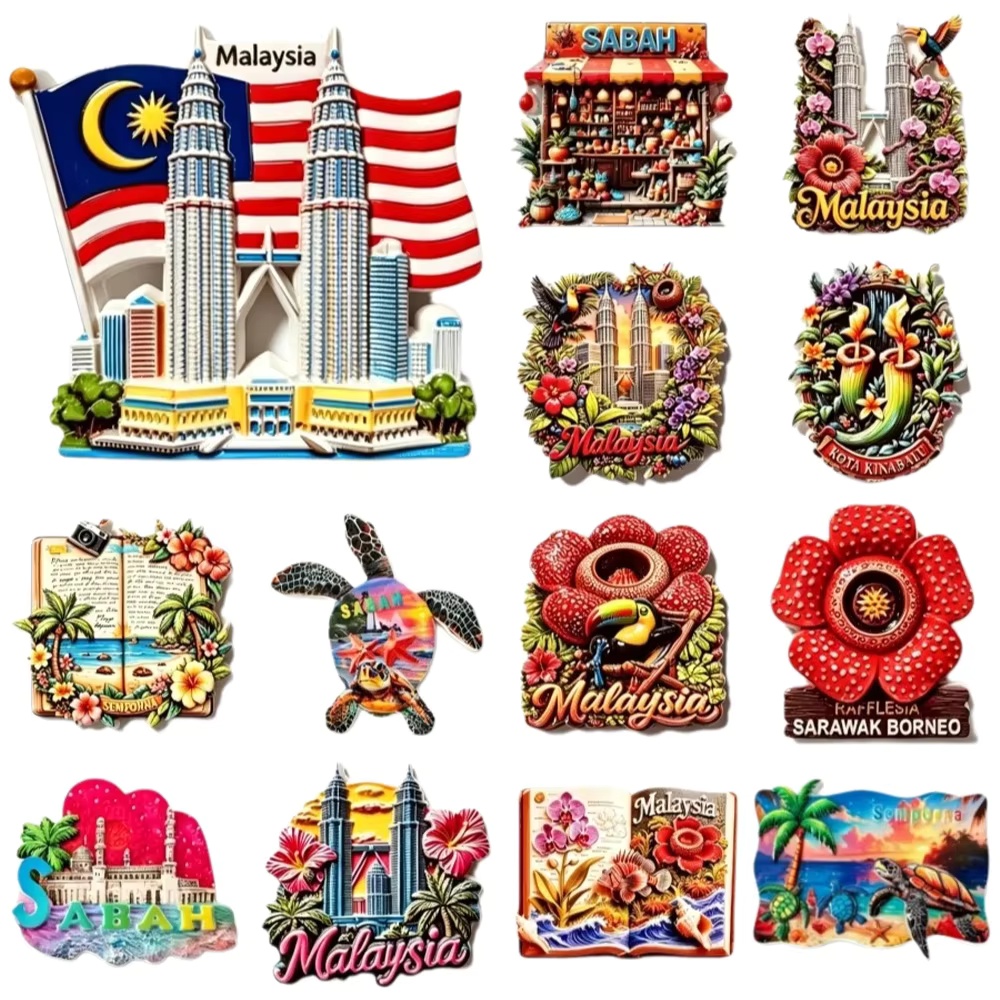 Home Decor Kuala Lumpur - Malaysia Tourist Souvenir 3D Resin Fridge