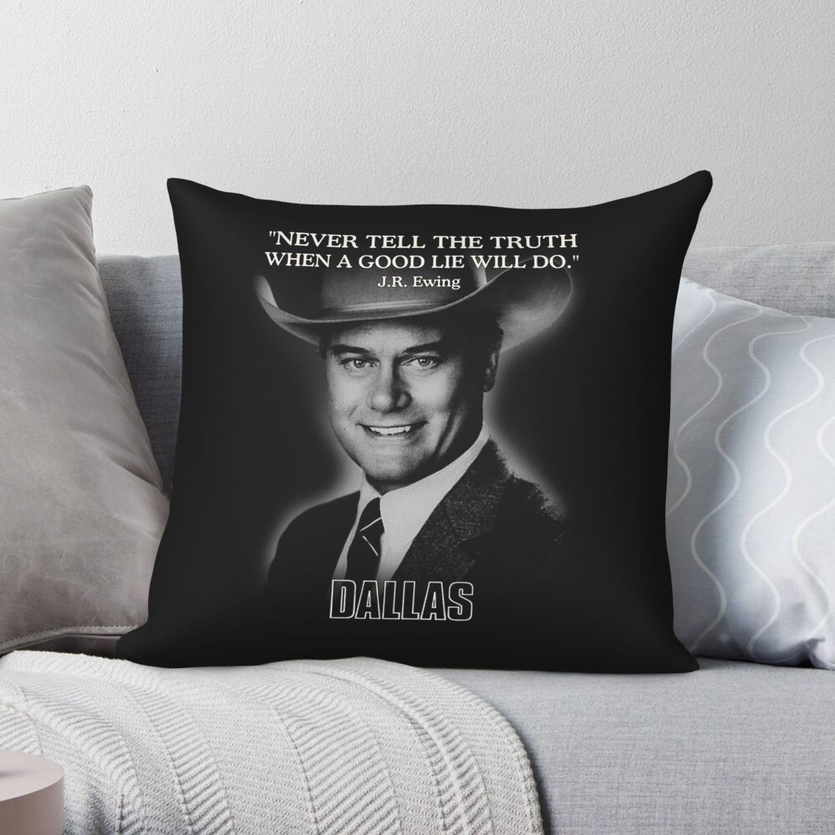 Home Decor Dallas - Dallas Jr Ewing Quote Square Pillowcase