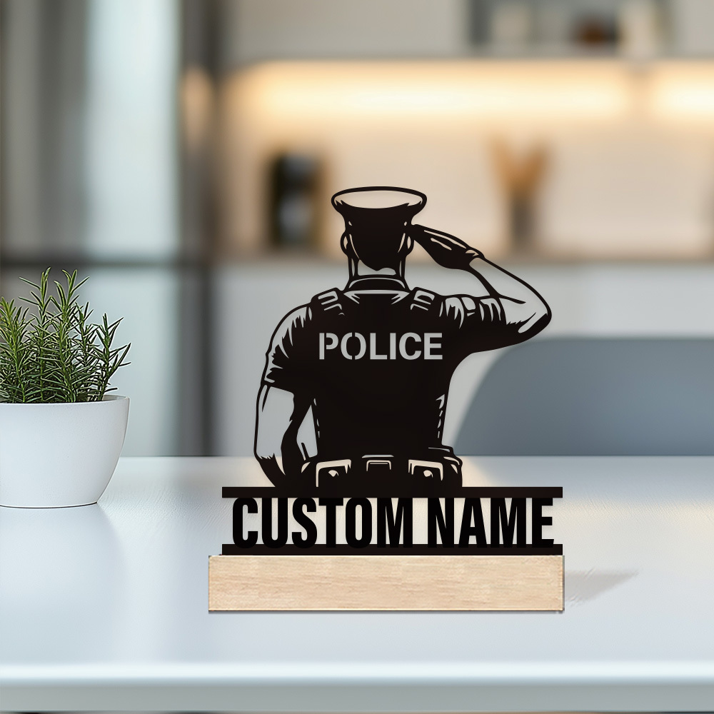 Home Decor Nz - Personalized Metal Police Badge, Custom Name