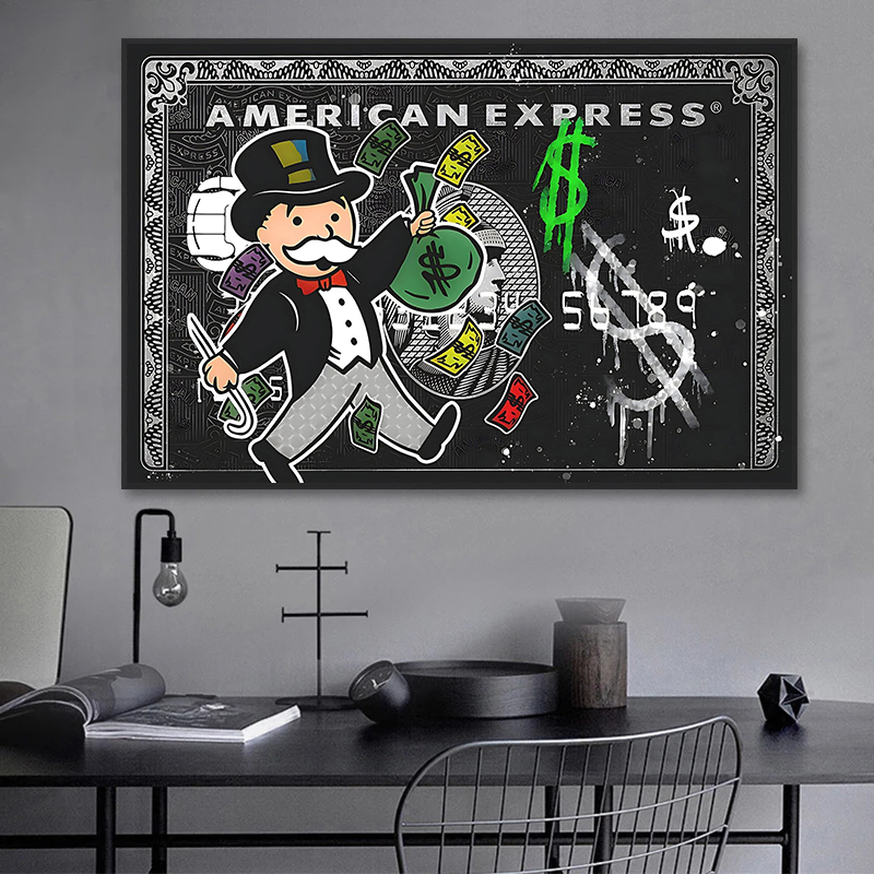 Home Decor Express - 1pc frameless,Alec Monopoly Express Canvas Posters