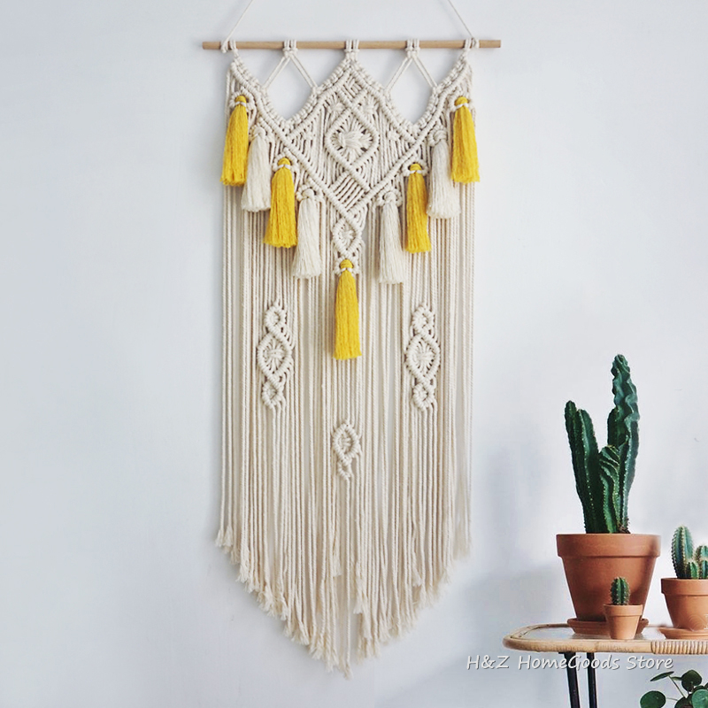 Yarn Home Decor - Macrame Wall Hanging Woven Tapestry Boho