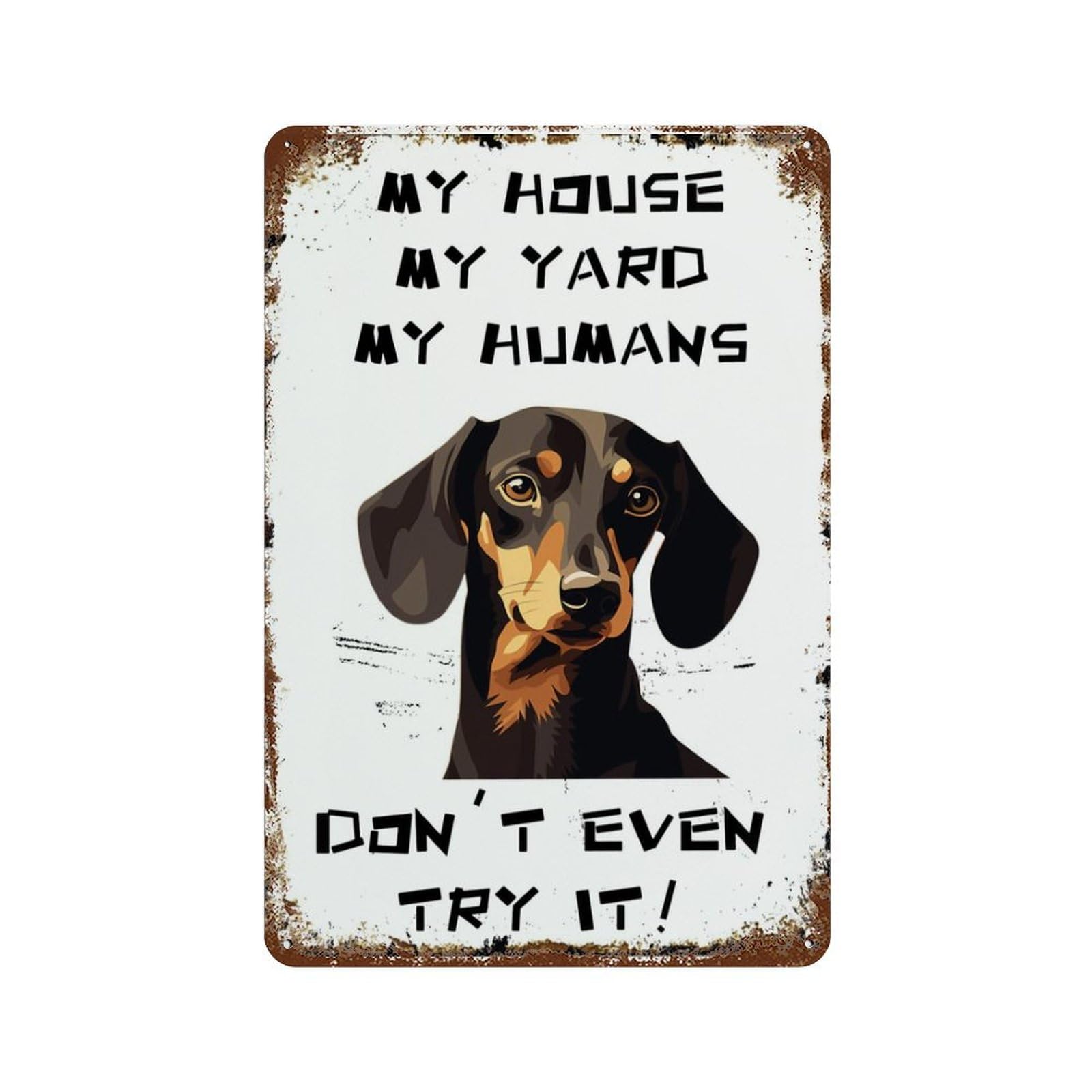 Home Decor Nearby - Vintage Tin Sign Dachshund My House