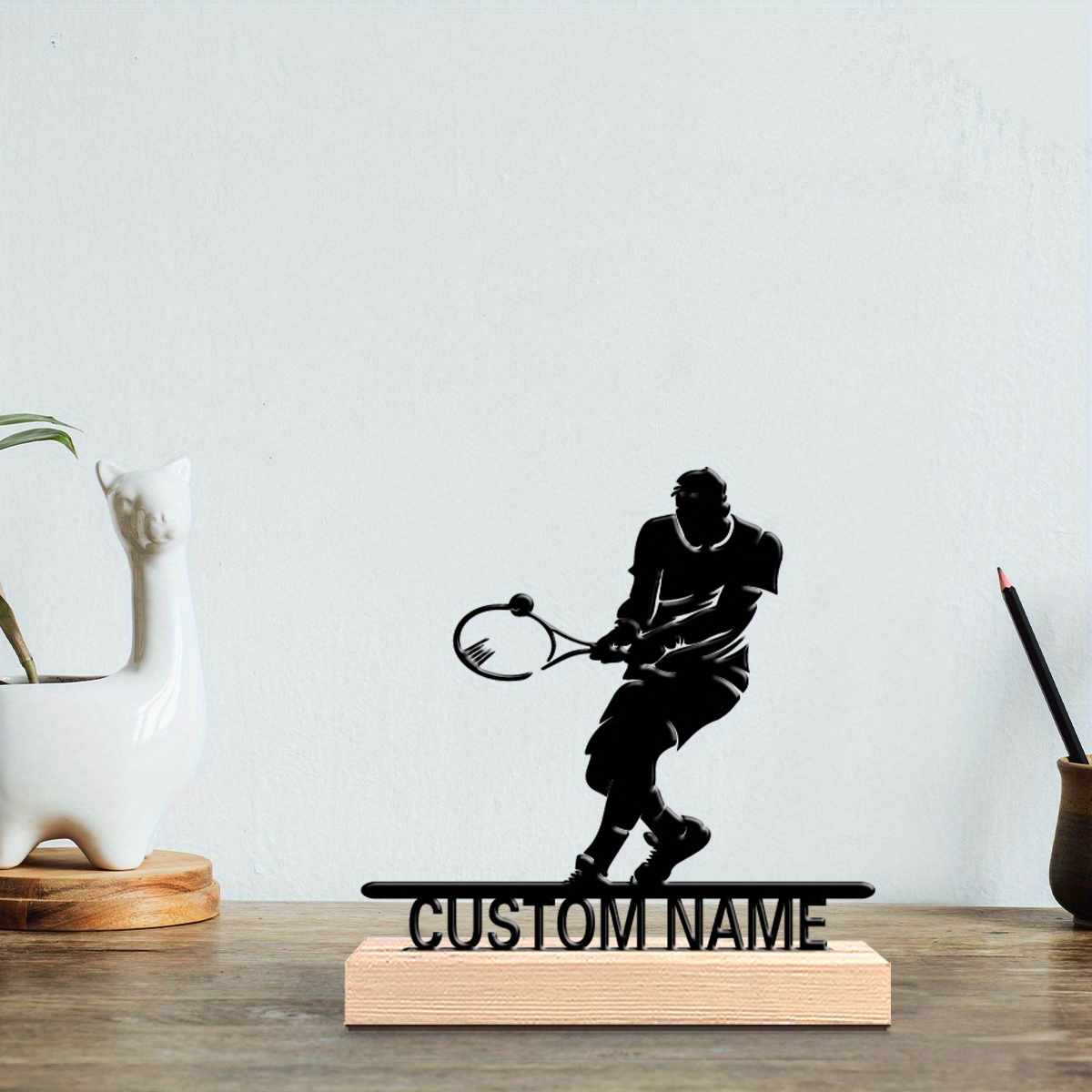 Home Decor Nz - Personalized Tennis Player Metal Statue With