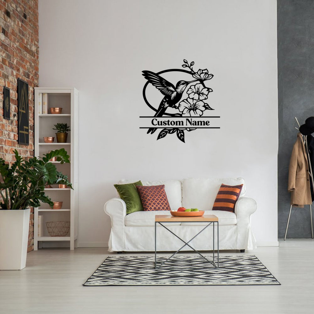 Home Decor Wall Stickers - 1PC Creative Bird Flower Custom Name