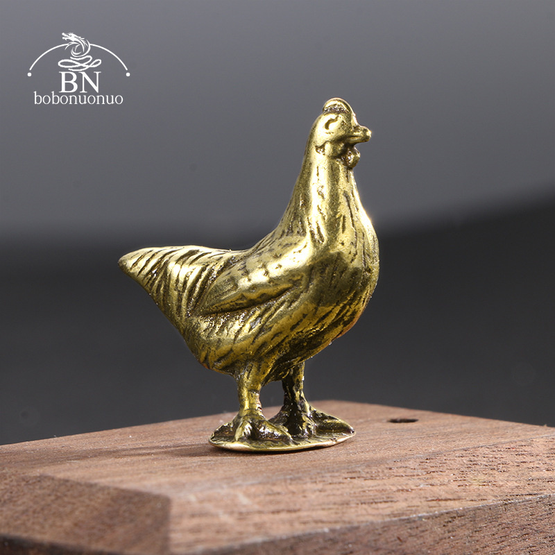 Home Decor On Sale - Solid Brass Animal Hen Figurines Miniature
