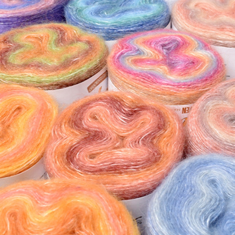 Yarn Home Decor - 250M Rainbow Gradient Color Cake Yarn