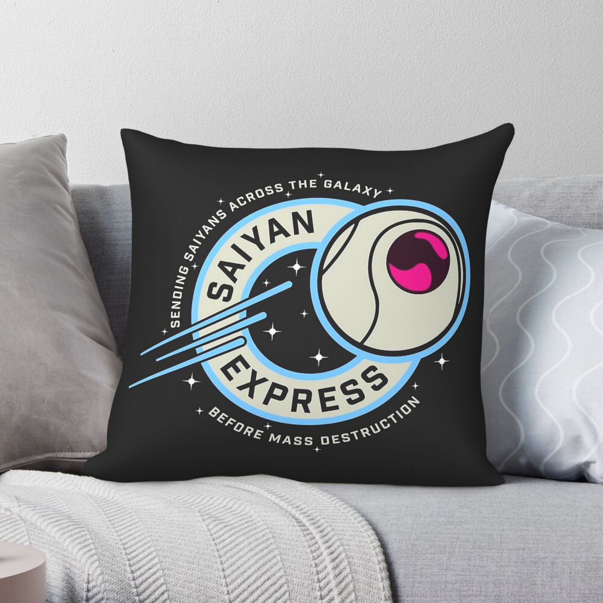 Home Decor Express - Saiyan Express Badge Pillowcase Polyester Linen