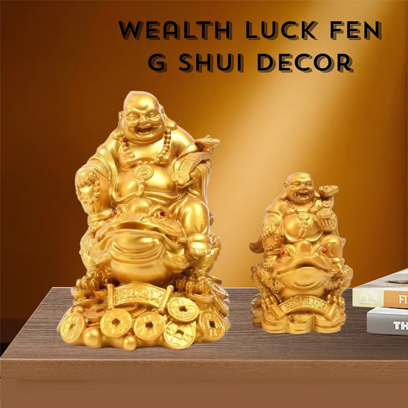 Home Decor On Sale - Resin Golden Cicada Maitreya Buddha Feng