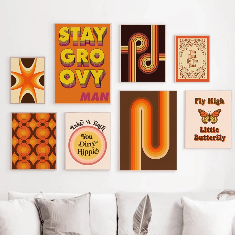 Home Decor Quotes - Retro 70s Hippie Art Print Vintage
