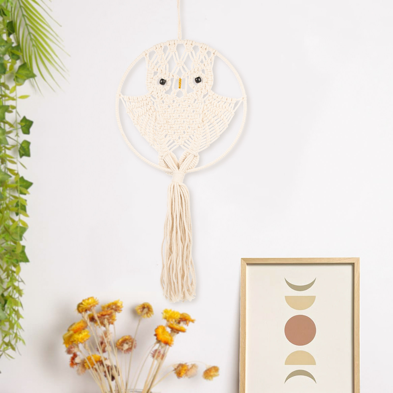 Owl Macrame H Woven Woven Tass - Macrame Wall Hanging ulasan dan harga