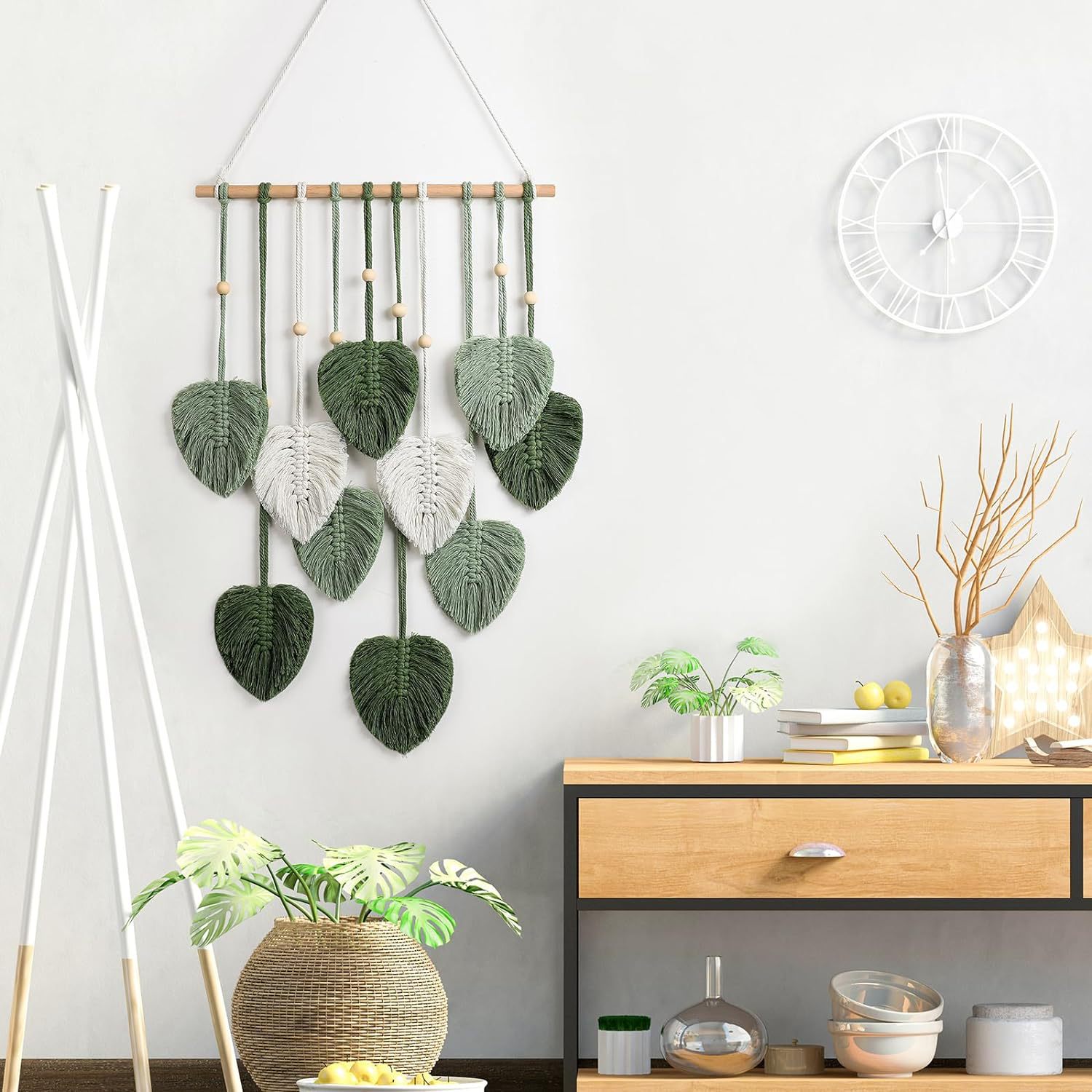 Bohemian Macramé Leaf Wall Han - Macrame Wall Hanging ulasan dan harga