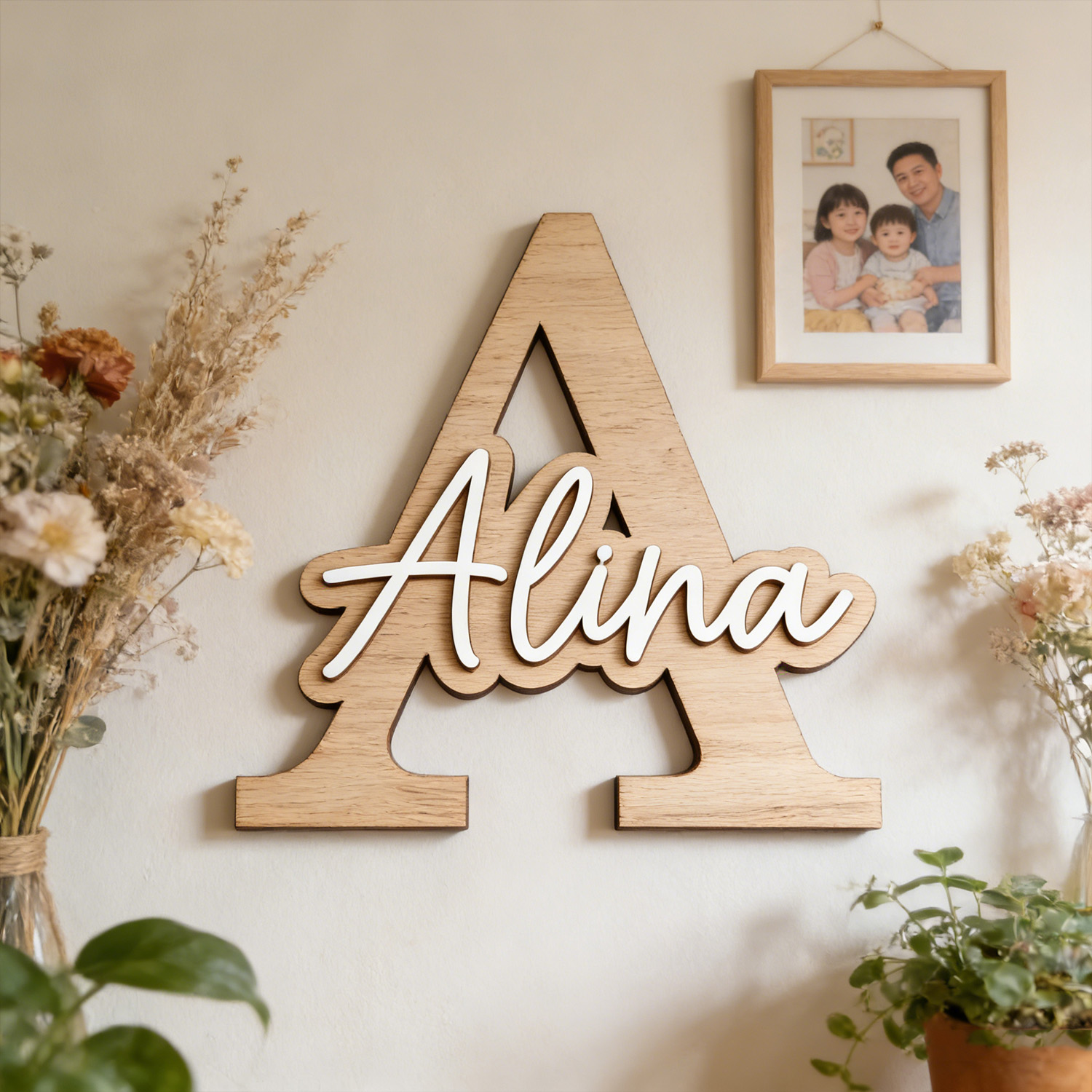 1pc Customizable Wooden Letter - Home Decor Quotes ulasan dan harga