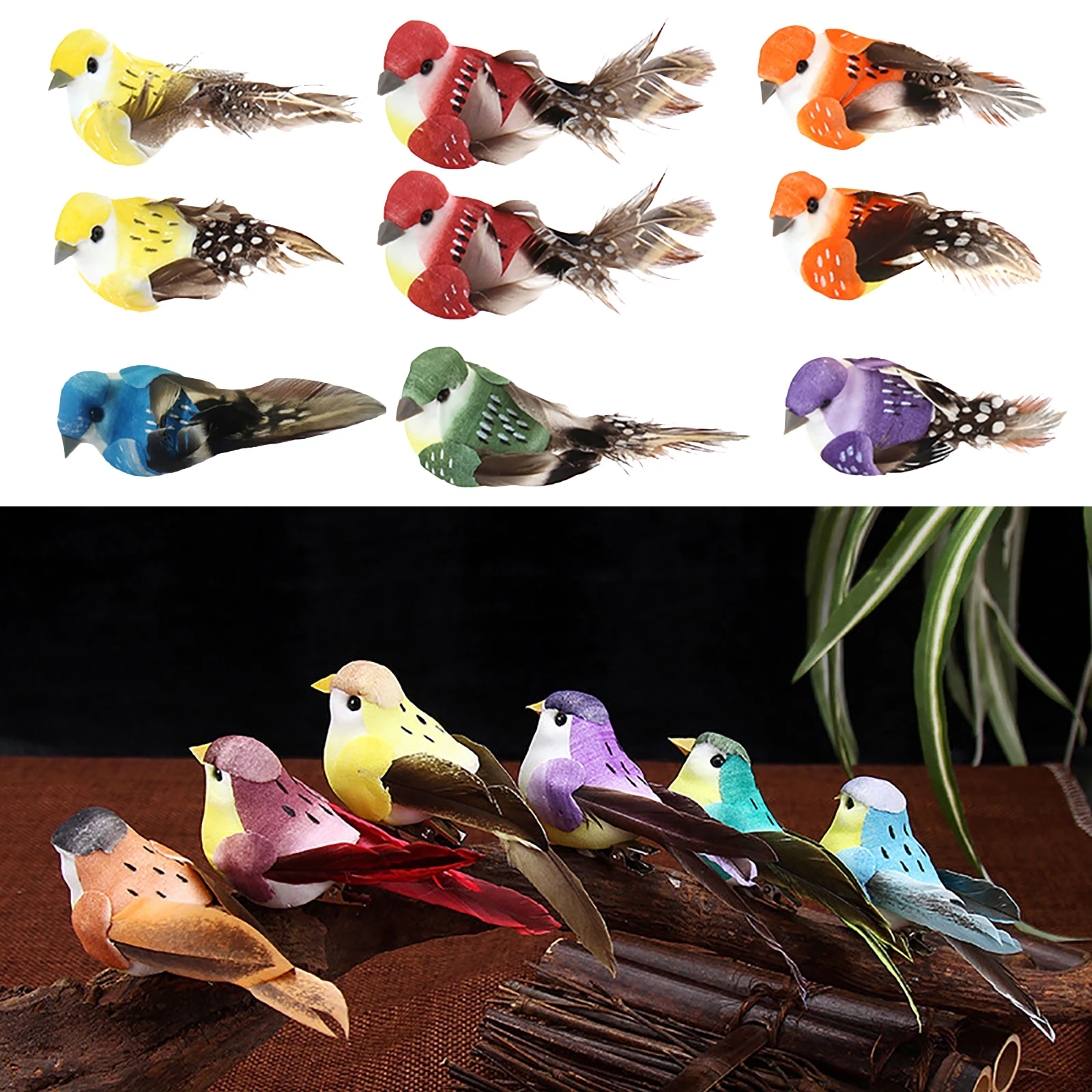 12pcs Set Artificial Birds Fak - Home Decor On Sale ulasan dan harga