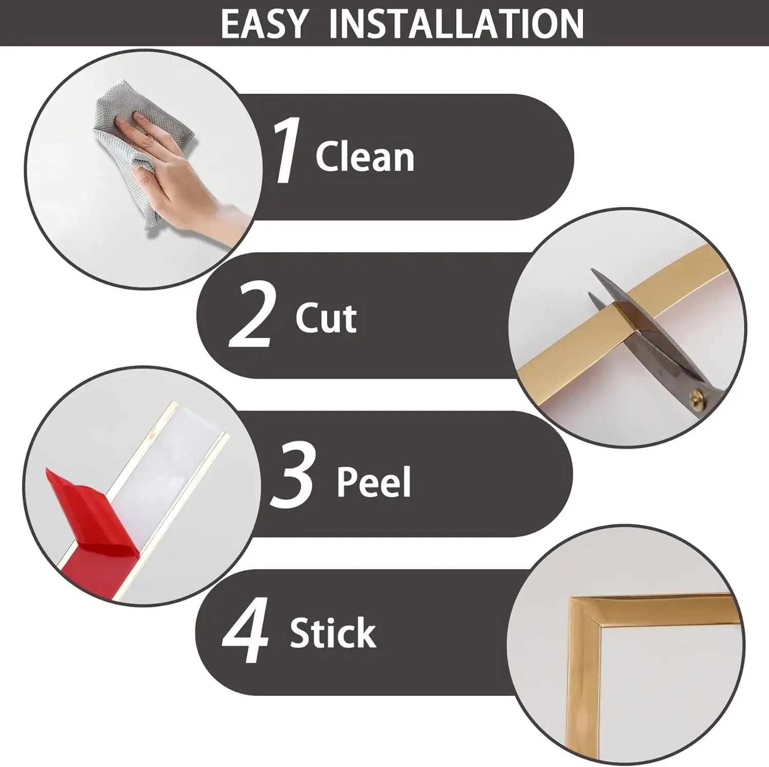 1Pc 1/2/3/4cmx2.44m Peel and S - Home Decor Wall Molding ulasan dan harga