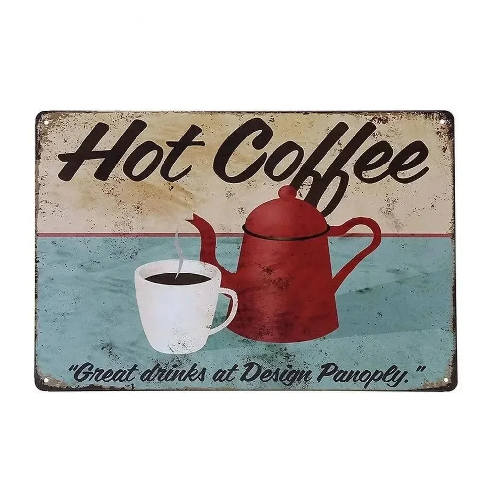 Plaque Metal Signs Drink Coffe - Home Decor Nz ulasan dan harga