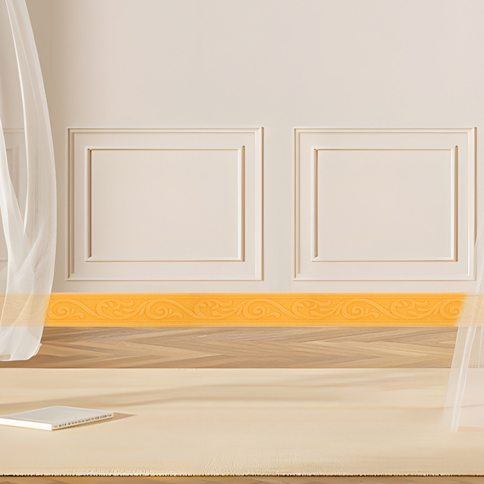 4Pcs 3D Self Adhesive Wall Tri - Home Decor Wall Molding ulasan dan harga