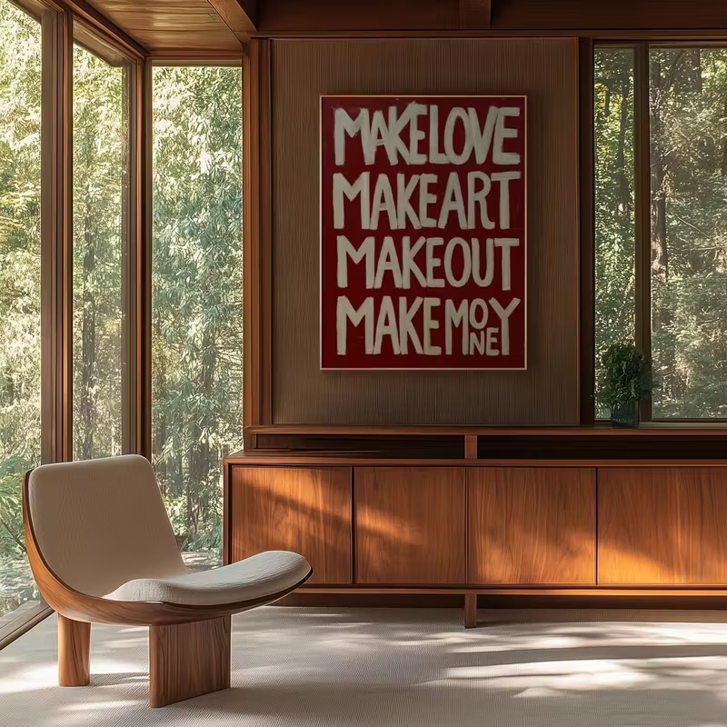 Modern,Retro Self Made Love Ki - Home Decor Quotes ulasan dan harga