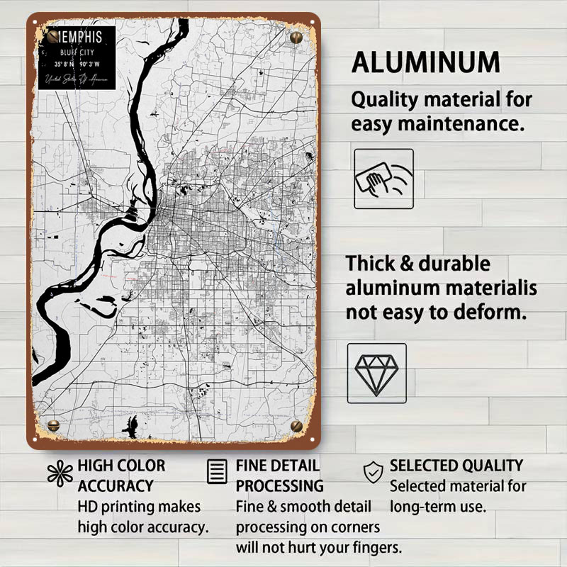 Memphis TN USA Tinplate Signs  - Home Decor Usa ulasan dan harga