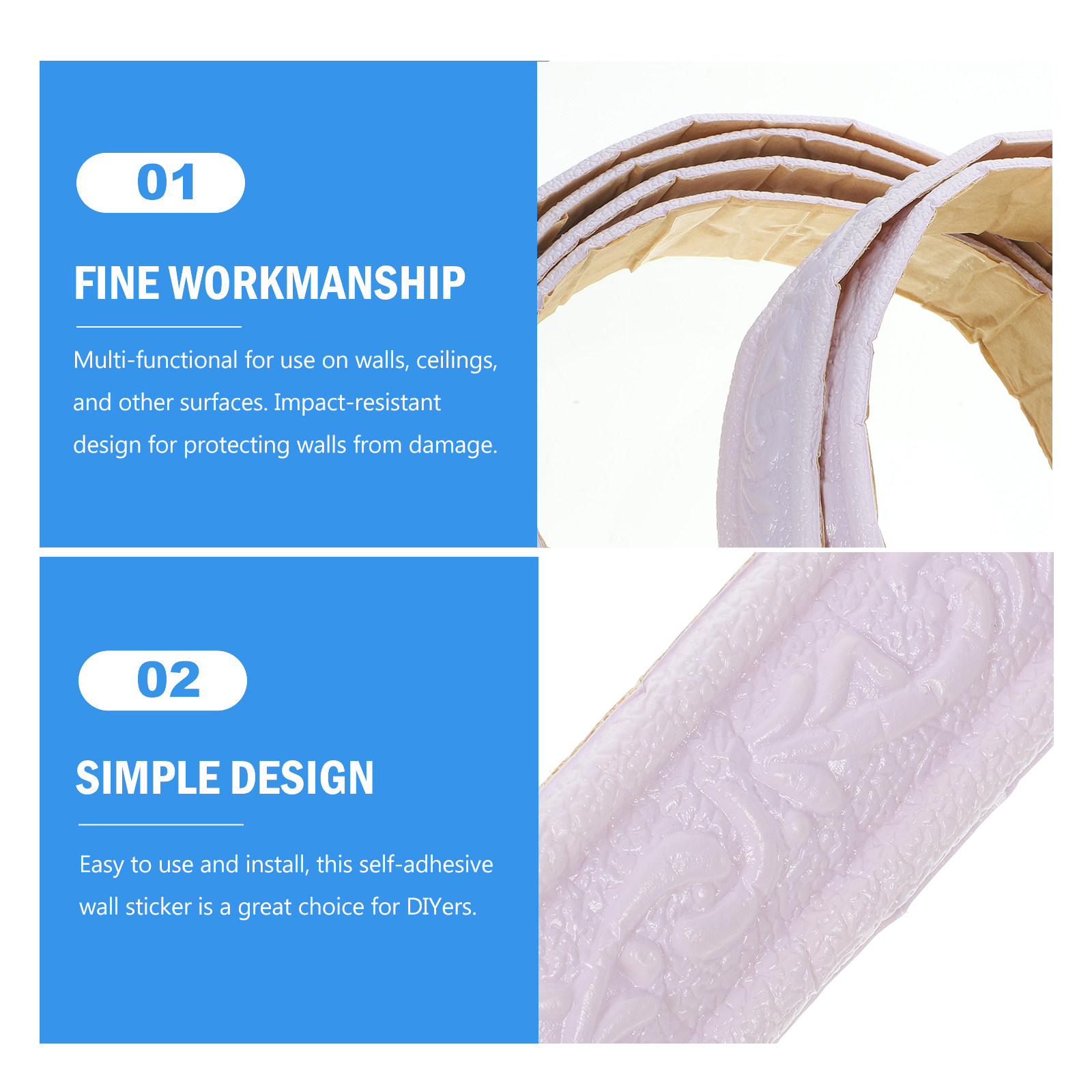 2 Rolls Molding Trim 4.5cm Sel - Home Decor Wall Molding ulasan dan harga