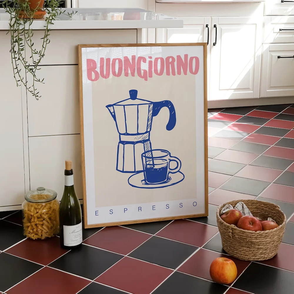 Modern Coffee Espresso Wall Ar - Home Decor Nz ulasan dan harga