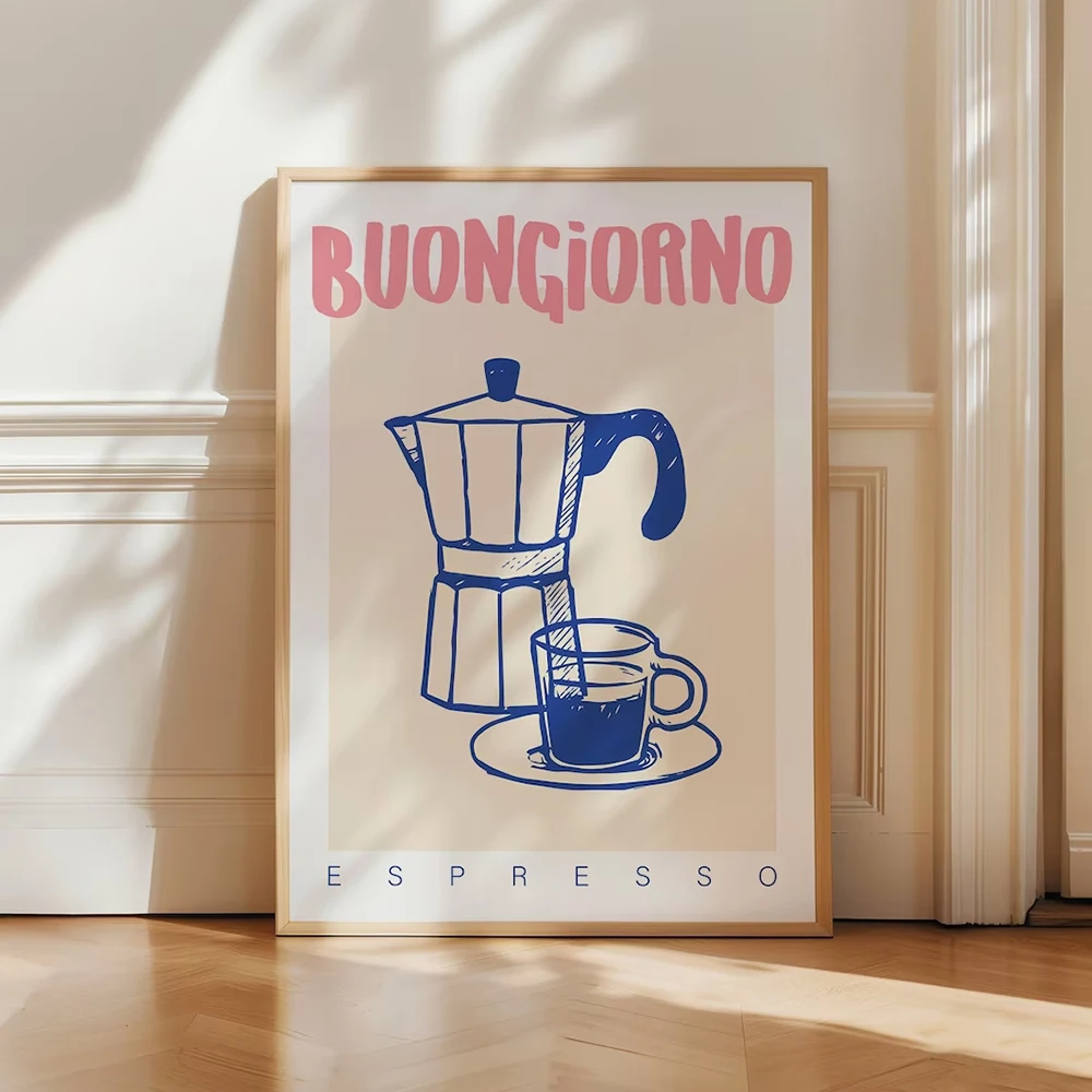 Modern Coffee Espresso Wall Ar - Home Decor Nz ulasan dan harga