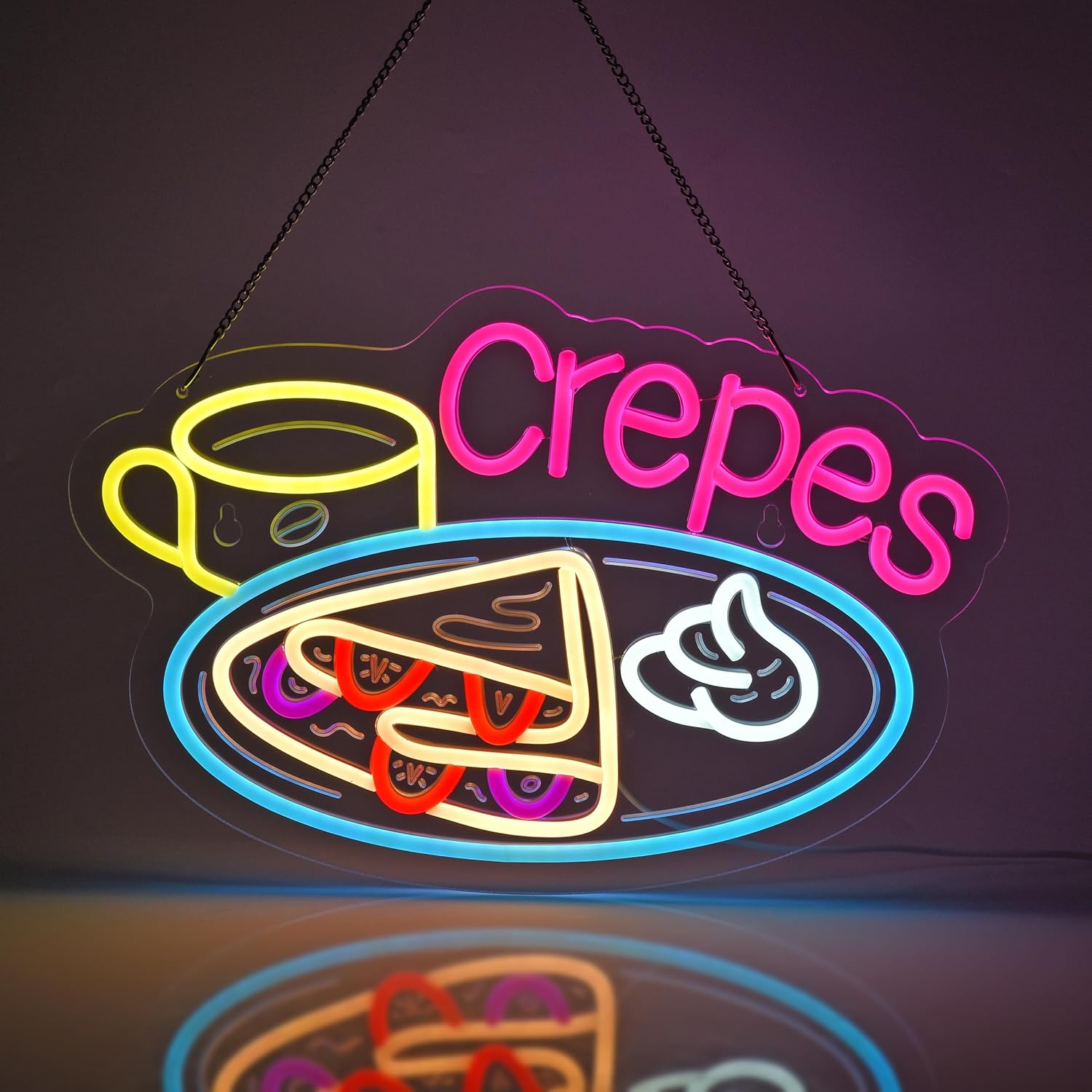 Crepes Neon Sign USB Powered L - Home Decor Nearby ulasan dan harga