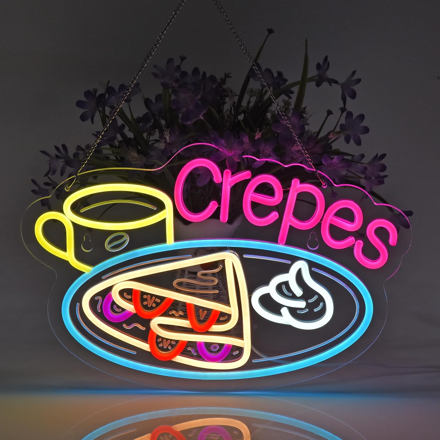 Crepes Neon Sign USB Powered L - Home Decor Nearby ulasan dan harga