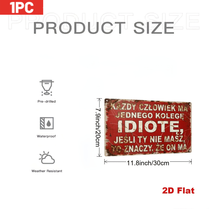 2D Metal Sign, Retro Polish Ph - Home Decor Quotes ulasan dan harga