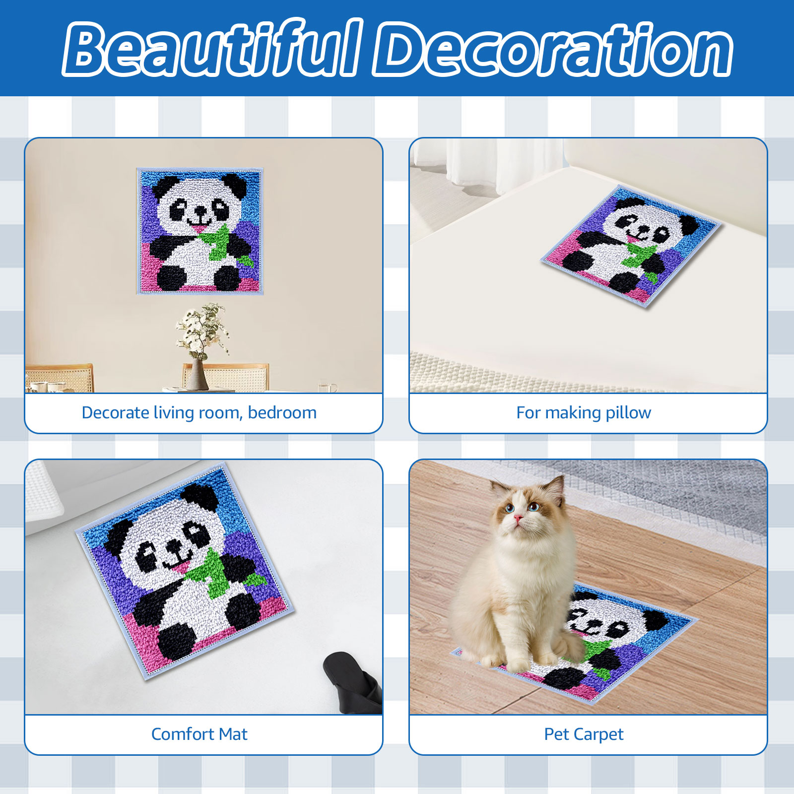 Latch Hook Kits for Adults Beg - Yarn Home Decor ulasan dan harga