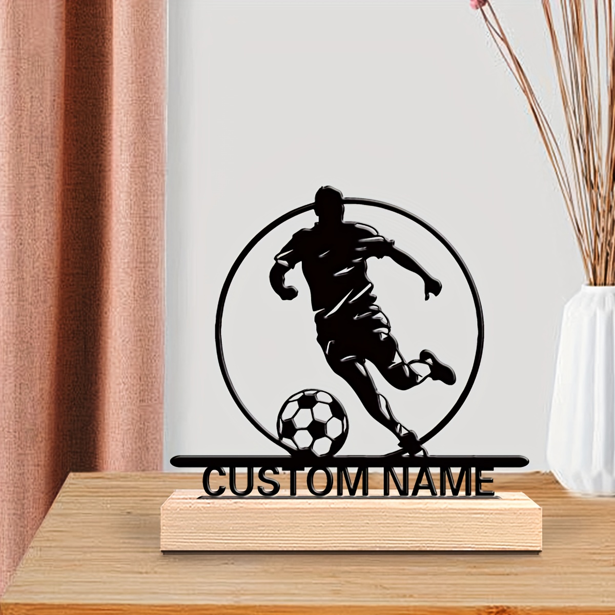 Custom Soccer Player Metal Sta - Home Decor Com ulasan dan harga