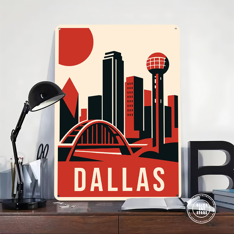Dallas Vintage Travel Printed  - Home Decor Dallas ulasan dan harga