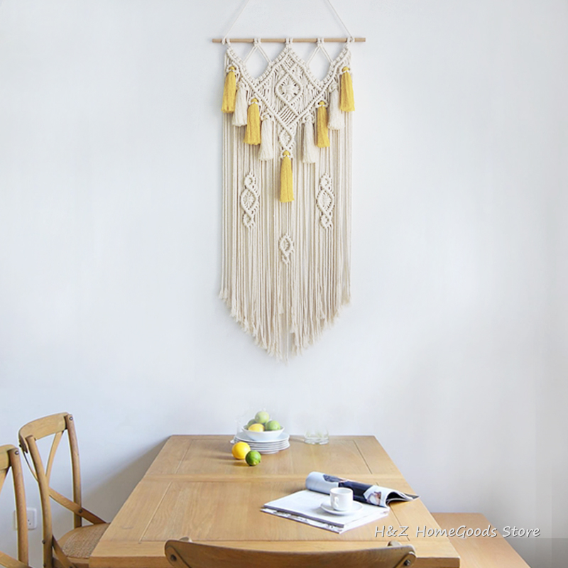 Macrame Wall Hanging Woven Tap - Yarn Home Decor ulasan dan harga