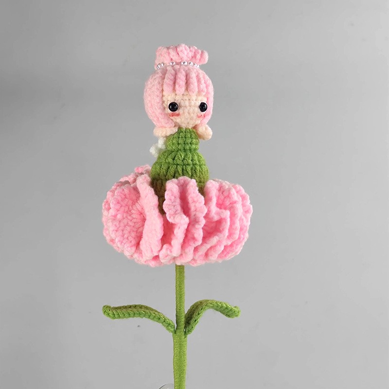 Handmade Crochet Carnation Fai - Yarn Home Decor ulasan dan harga