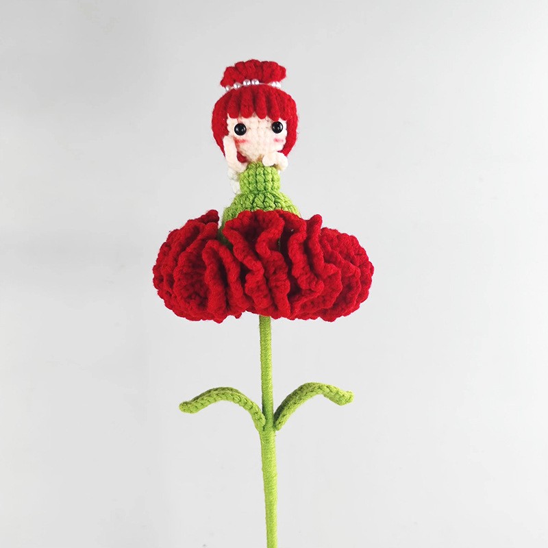Handmade Crochet Carnation Fai - Yarn Home Decor ulasan dan harga
