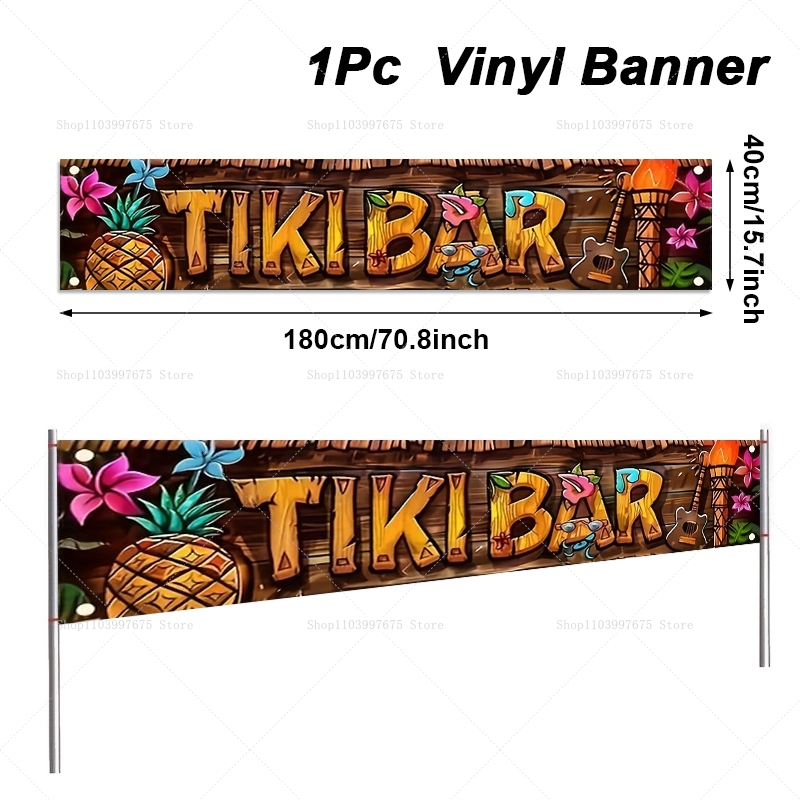 Tiki Bar Banner Tropical Hawai - Home Decor Nearby ulasan dan harga