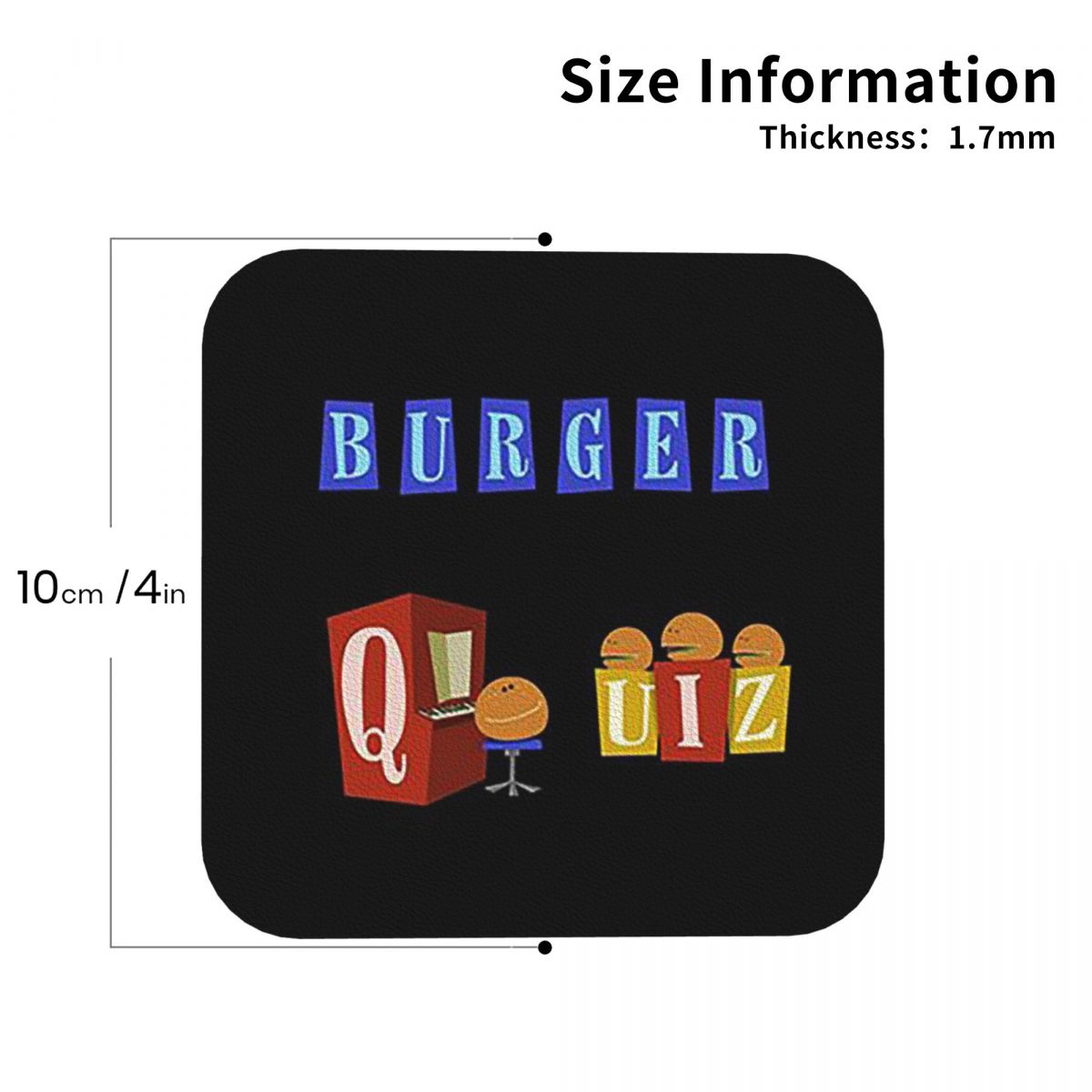 Burger Quiz New Logo Coasters  - Home Decor Quiz ulasan dan harga