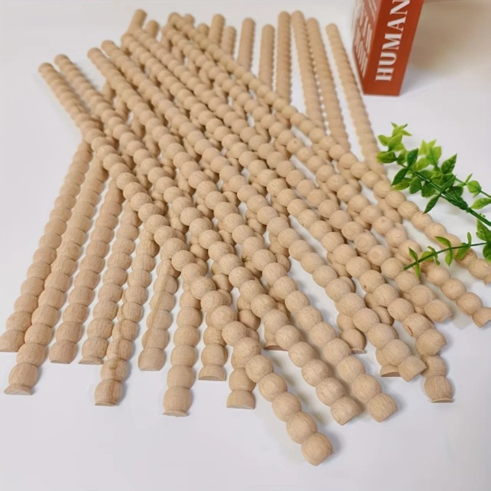 8Pcs Wood Decorative Beaded Wo - Home Decor Wall Molding ulasan dan harga