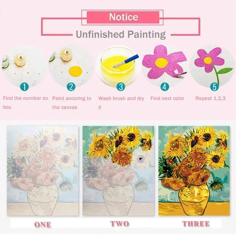 DIY Oil Painting By Number Fan - Home Decor Tokyo ulasan dan harga