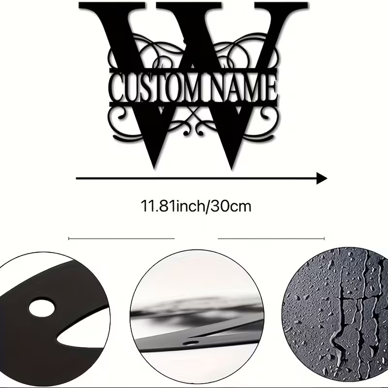 Classic Custom Monogram Metal  - Home Decor Rustic ulasan dan harga