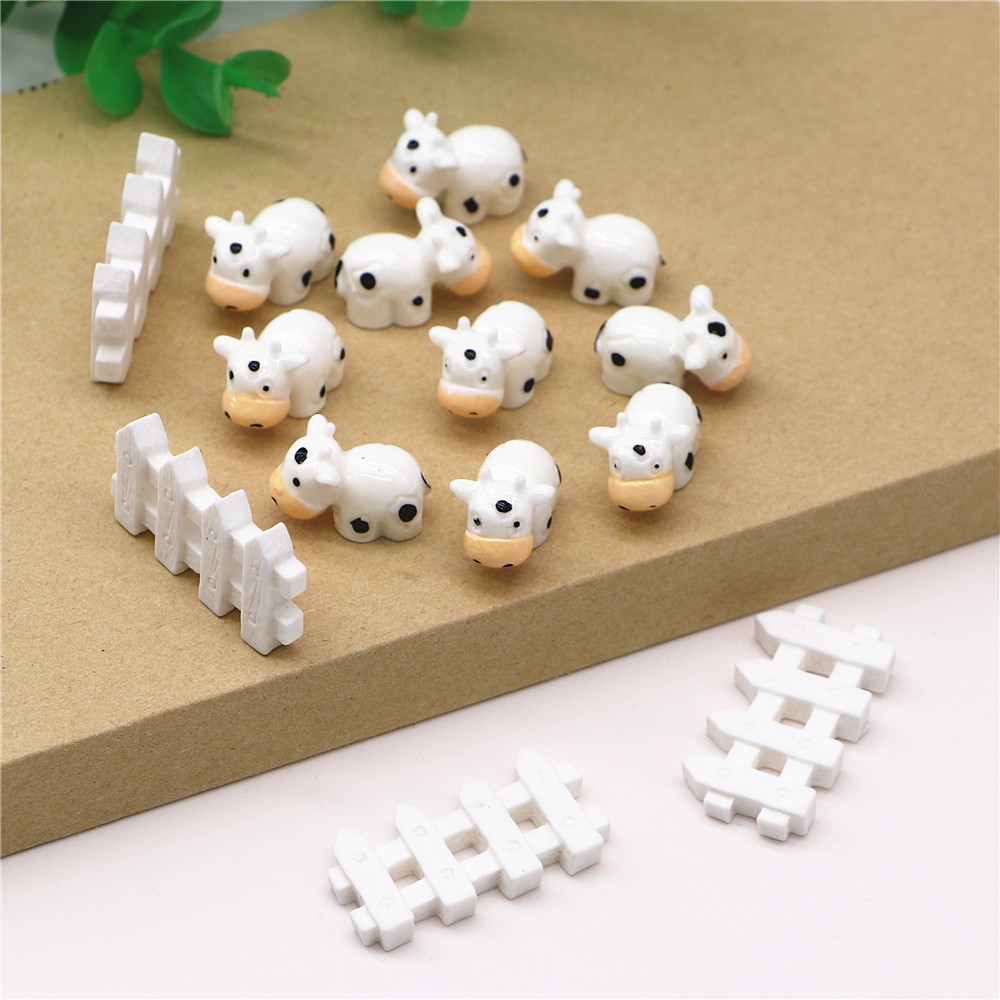 10pcs Kawaii Mini Resin Cow/Fe - Home Decor On Sale ulasan dan harga