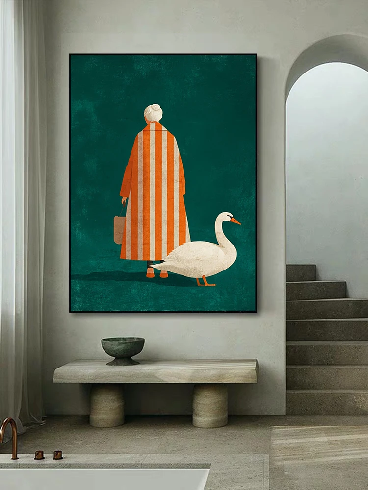 Figure in Orange White Striped - Home Decor Nz ulasan dan harga